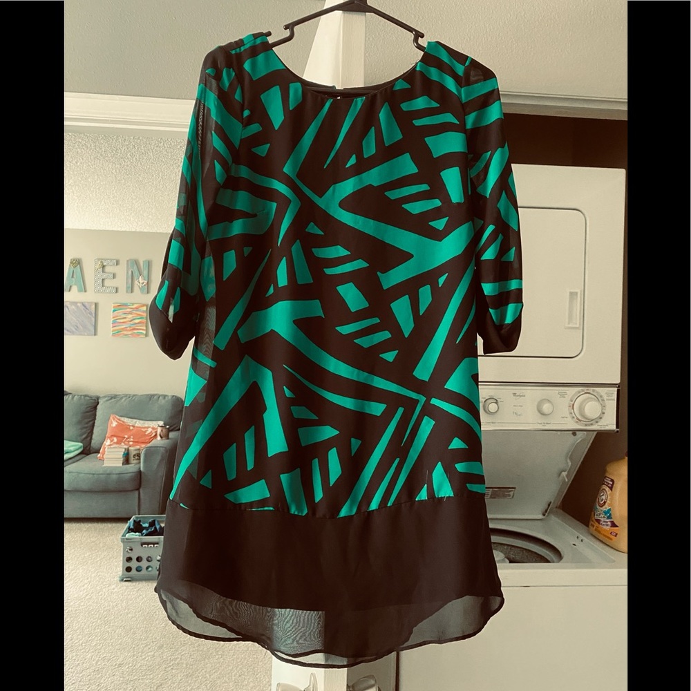 Charlotte Russe green chevron dress